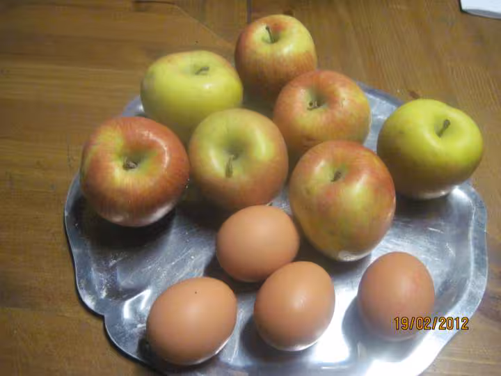 Gateau aux pommes et au miel de fleurs