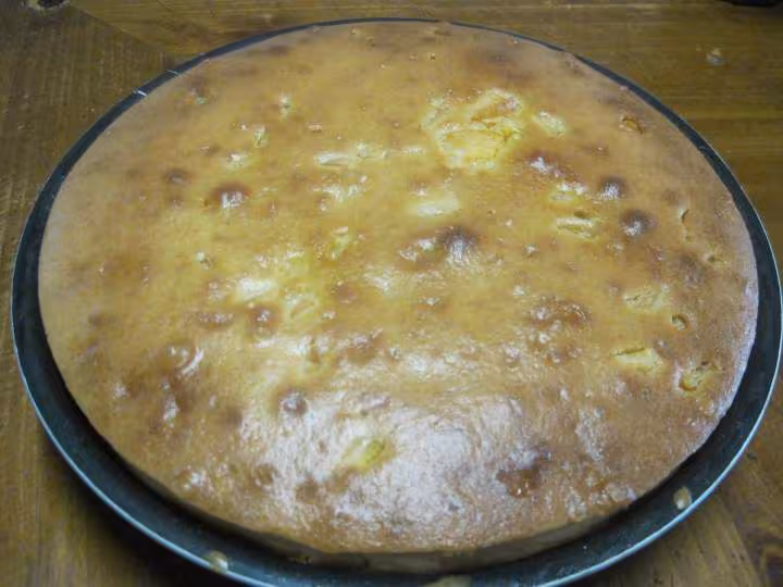 Gateau clafoutis aux abricots a la creme fraiche