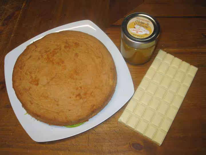 Gateau creme de calissons et chocolat blanc