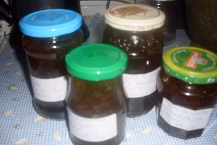 Gelee de menthe aux lamelles de pomme