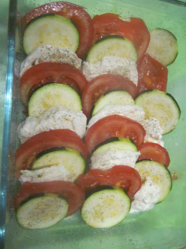 Gratin au courgette tomates mozzarella au parmesan