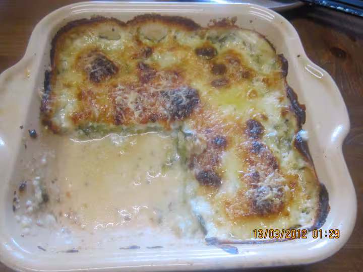 Gratin de courgettes a la bechamel persillee
