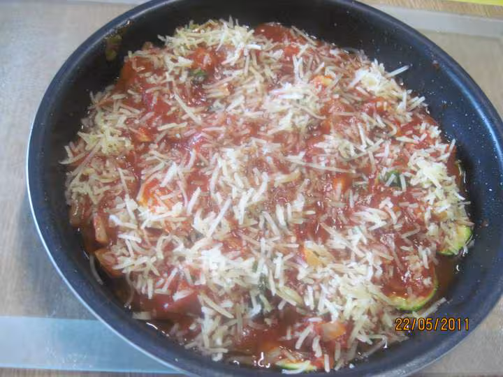 Gratin de courgettes a la sauce tomate et basilic