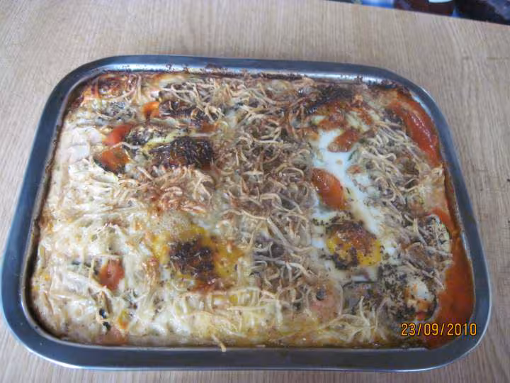 Gratin de courgettes champignons et quenelles au four