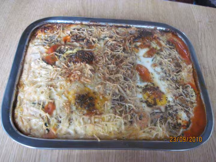 Gratin de courgettes champignons et quenelles au four
