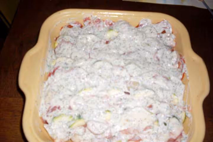 Gratin de courgettes tomates