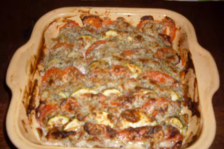Gratin de courgettes tomates