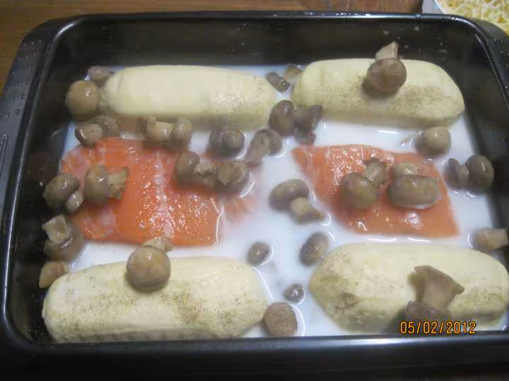 Gratin de saumon rose aux quenelles de brochet