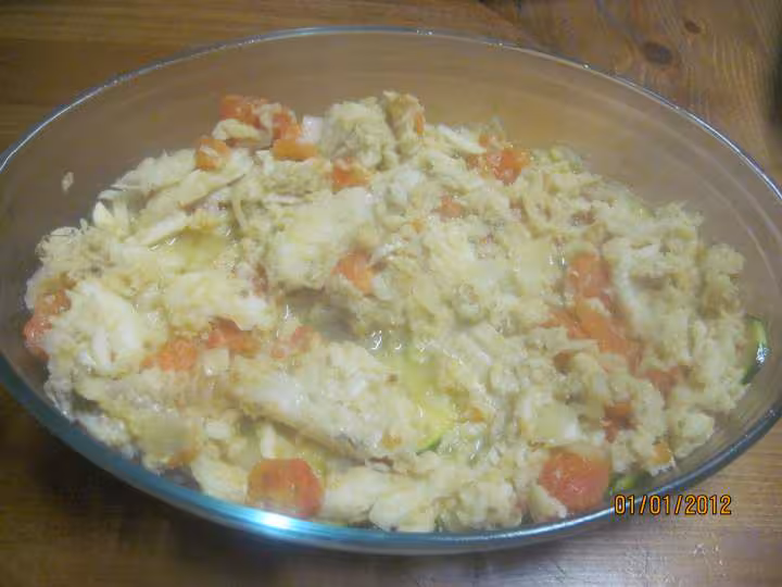 Gratine de morue aux courgettes