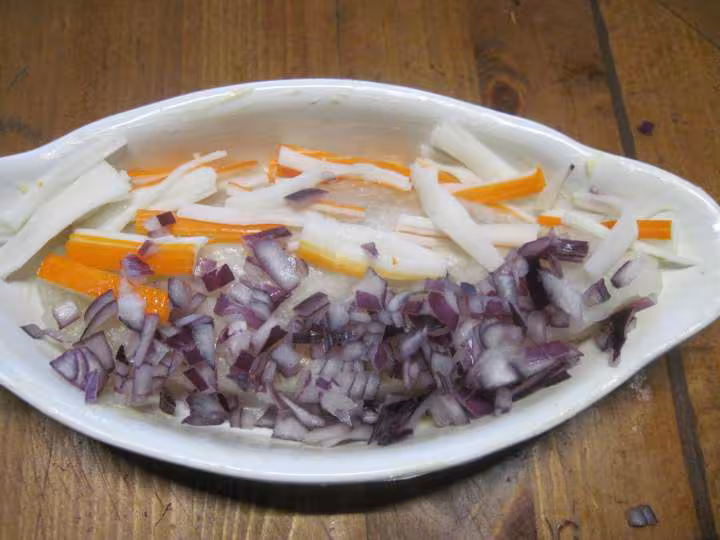 Gratines de filets de sole et surimi