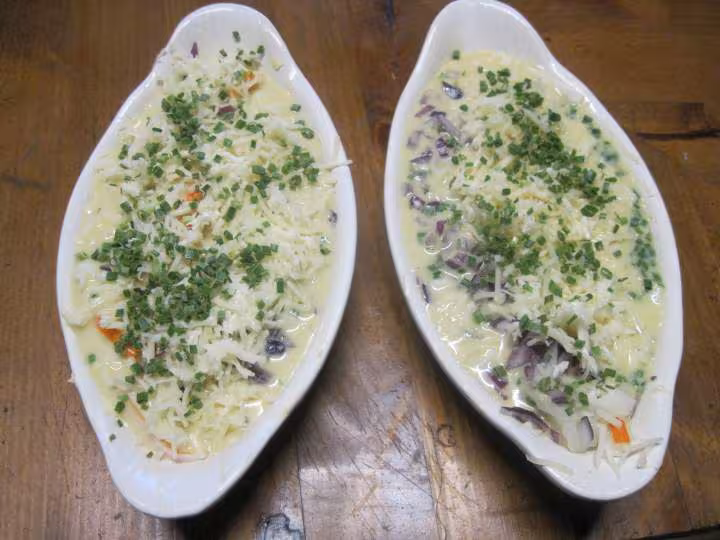 Gratines de filets de sole et surimi
