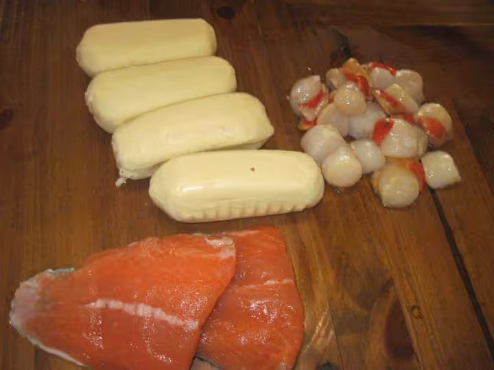 Gratines de saumon et fruit mer