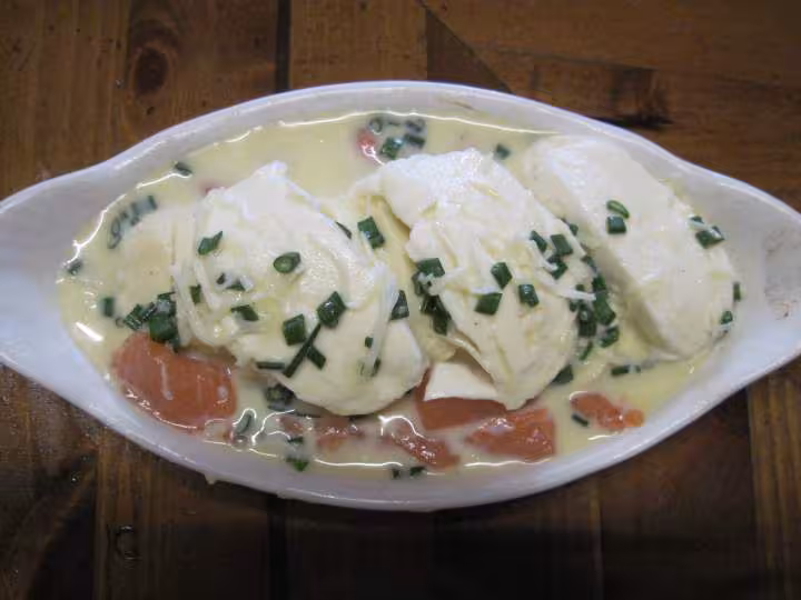 Gratines de saumon et fruit mer