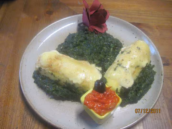 Grosses quenelles au poisson au epinard