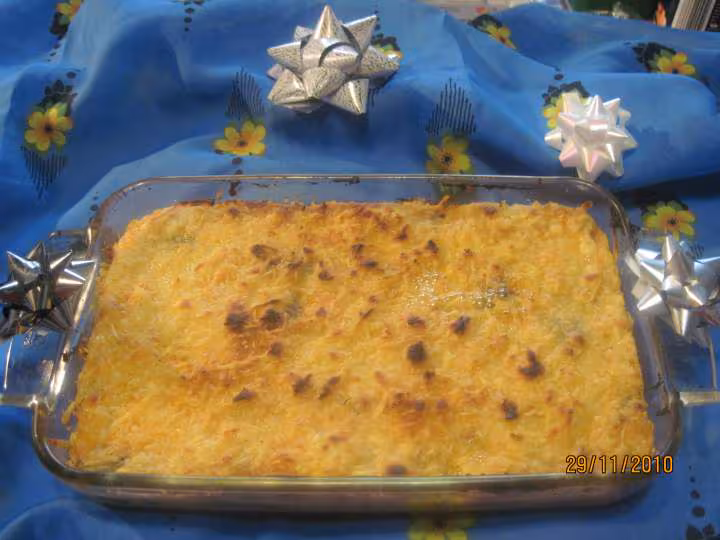 Hachis de boudin oignon au potiron gratines