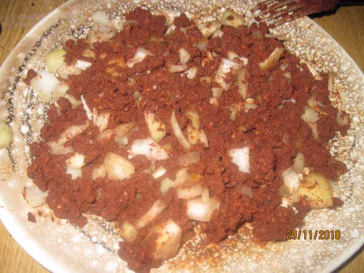 Hachis de boudin oignon au potiron gratines