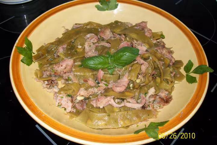 Haricots plats aux andouillettes