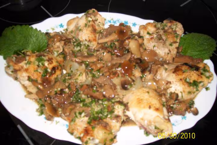 Hauts de poulets aux champignons