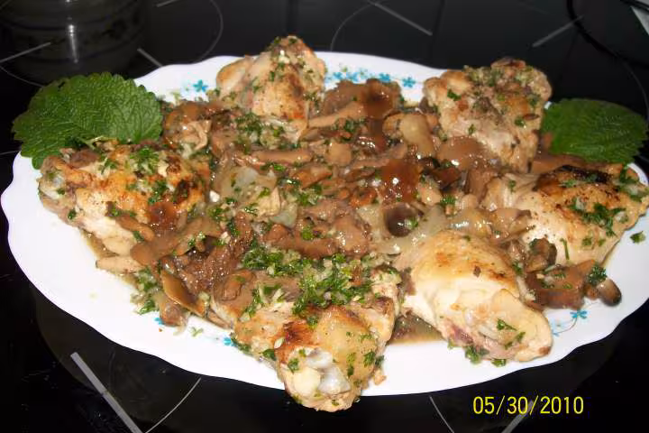 Hauts de poulets aux champignons