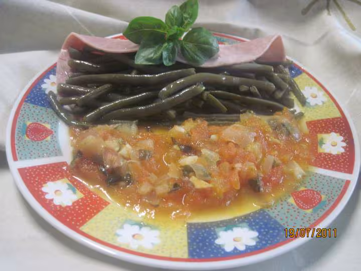 Jambon aux haricots violets