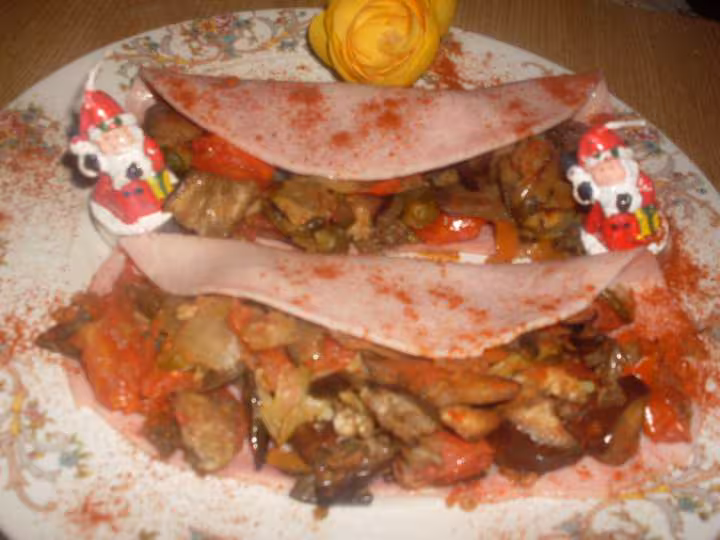 Jambons garnies aux legumes