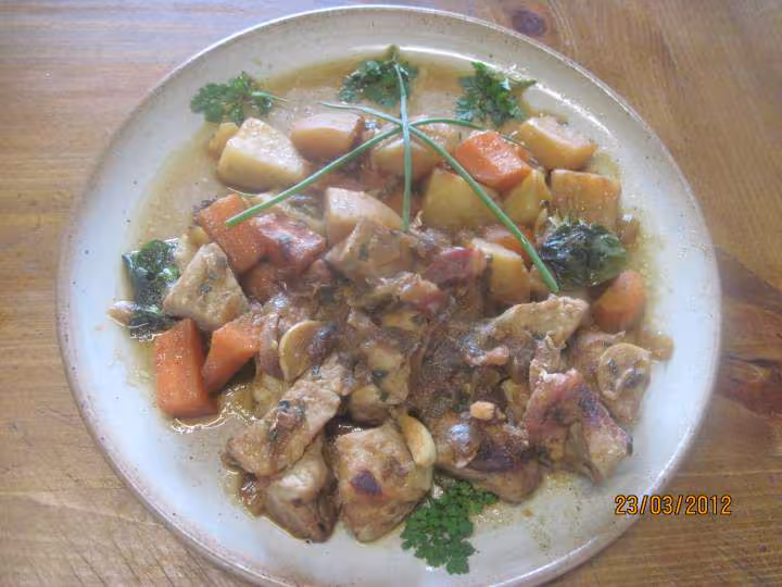 Jardiniere de legumes au saute de porc