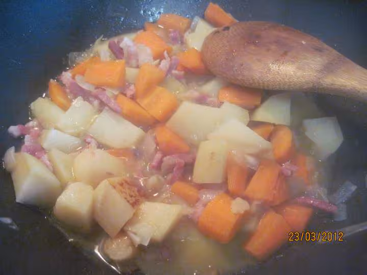 Jardiniere de legumes au saute de porc