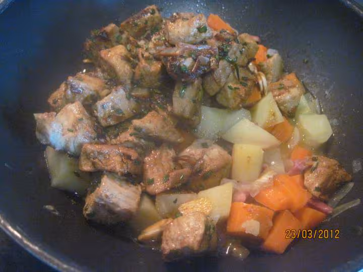 Jardiniere de legumes au saute de porc