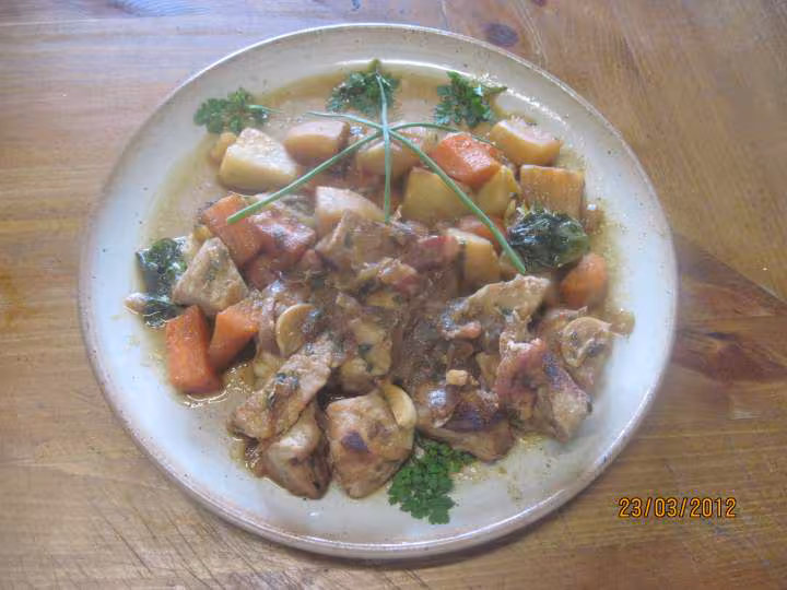 Jardiniere de legumes au saute de porc