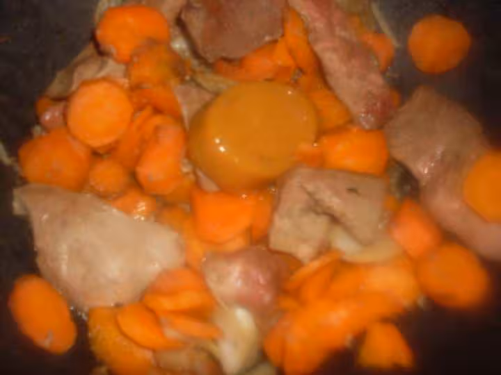 Lamelles de foie de porc aux carottes