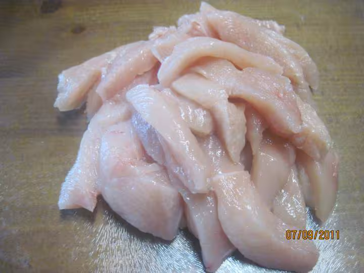 Lamelles de poulet aux feuilles de blette