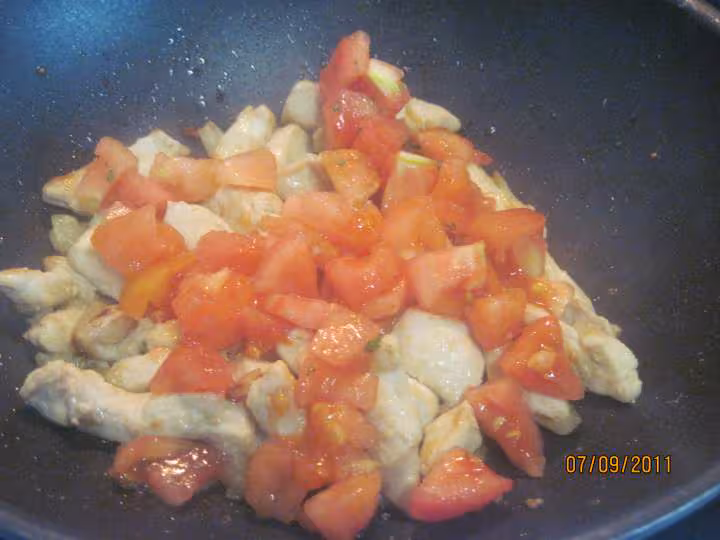 Lamelles de poulet aux feuilles de blette