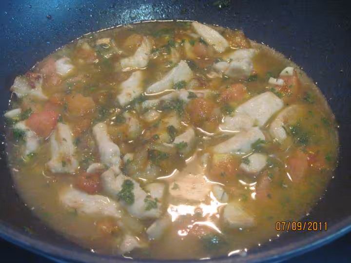 Lamelles de poulet aux feuilles de blette
