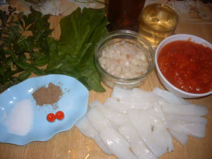 Lamelles de seiche a l oseille