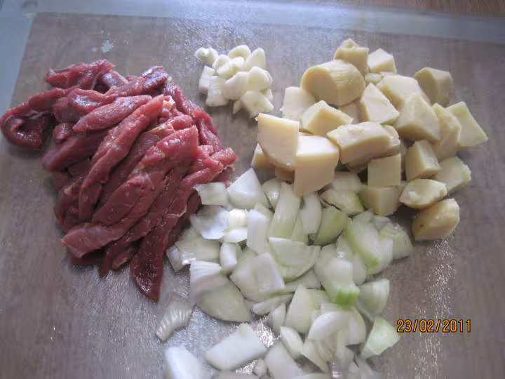 Lamelles de steaks de canard cuisinees