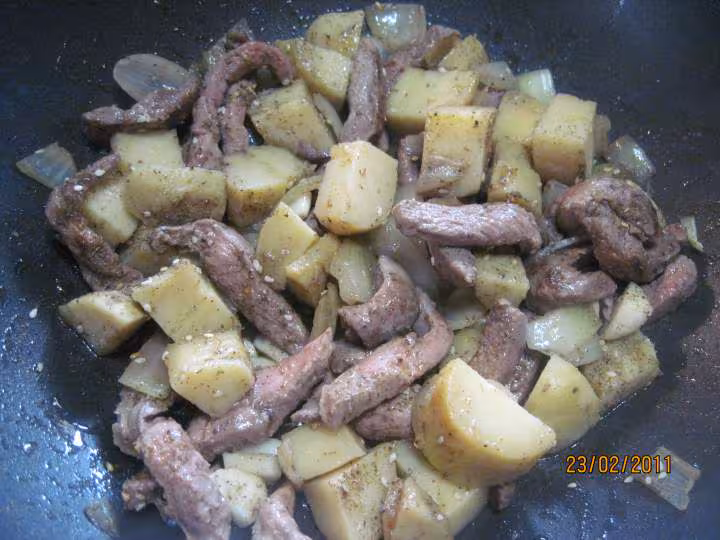 Lamelles de steaks de canard cuisinees