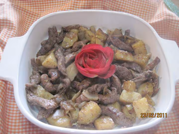 Lamelles de steaks de canard cuisinees