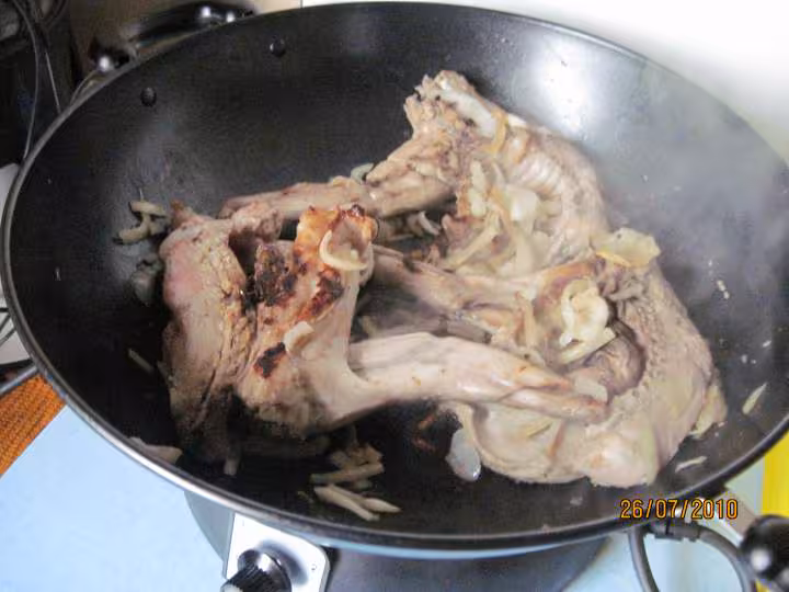 Lapin au fenouil cuisine au wok