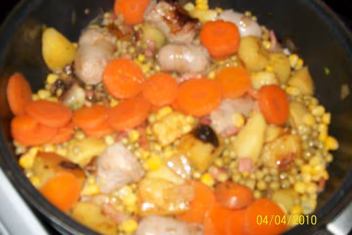 Legumes aux saucisses de toulouse