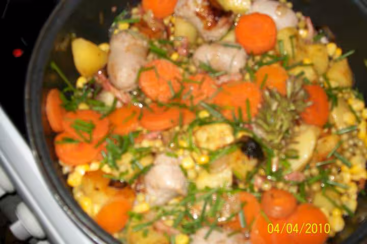 Legumes aux saucisses de toulouse