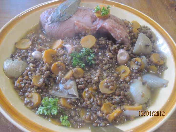 Longe de porc aux lentilles