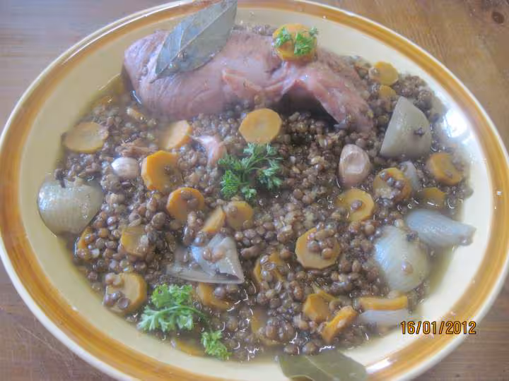 Longe de porc aux lentilles