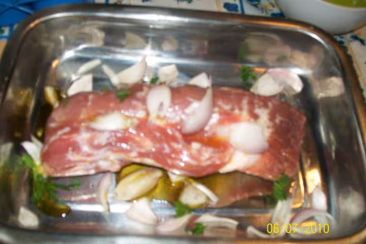 Longe de porc aux poivrons rouges