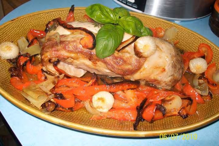 Longe de porc aux poivrons rouges