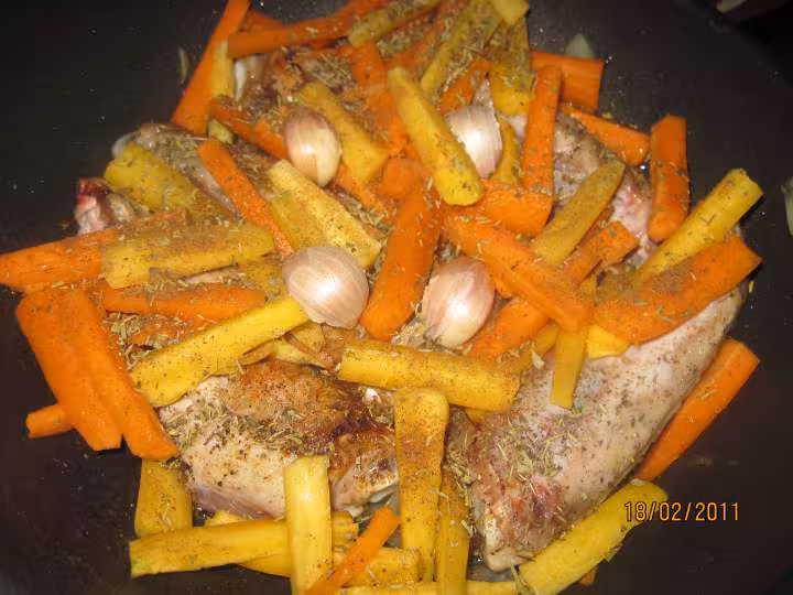 Manchons de dinde aux carottes cuisinees