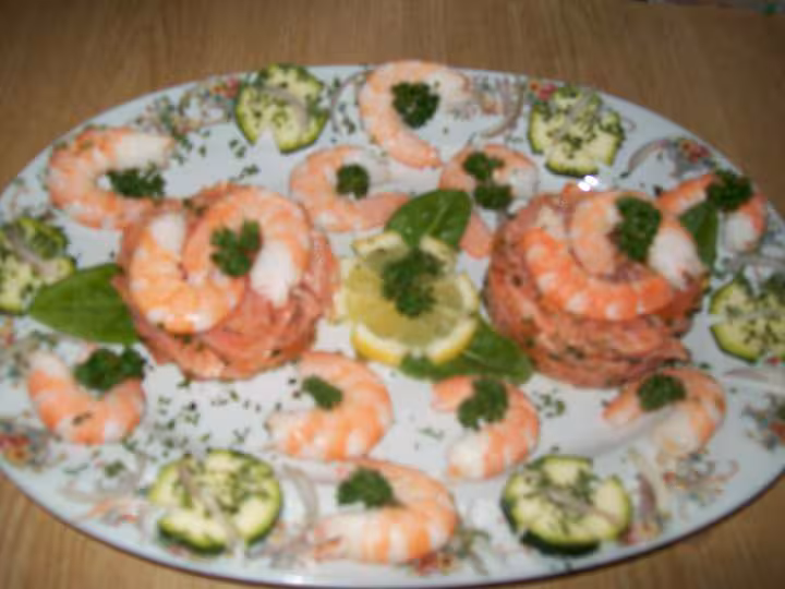 Medaillons de saumon aux crevettes