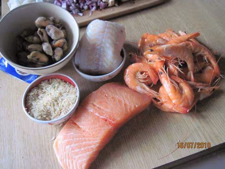 Melee de fruits mer et legumes wok