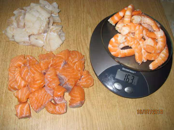 Melee de fruits mer et legumes wok