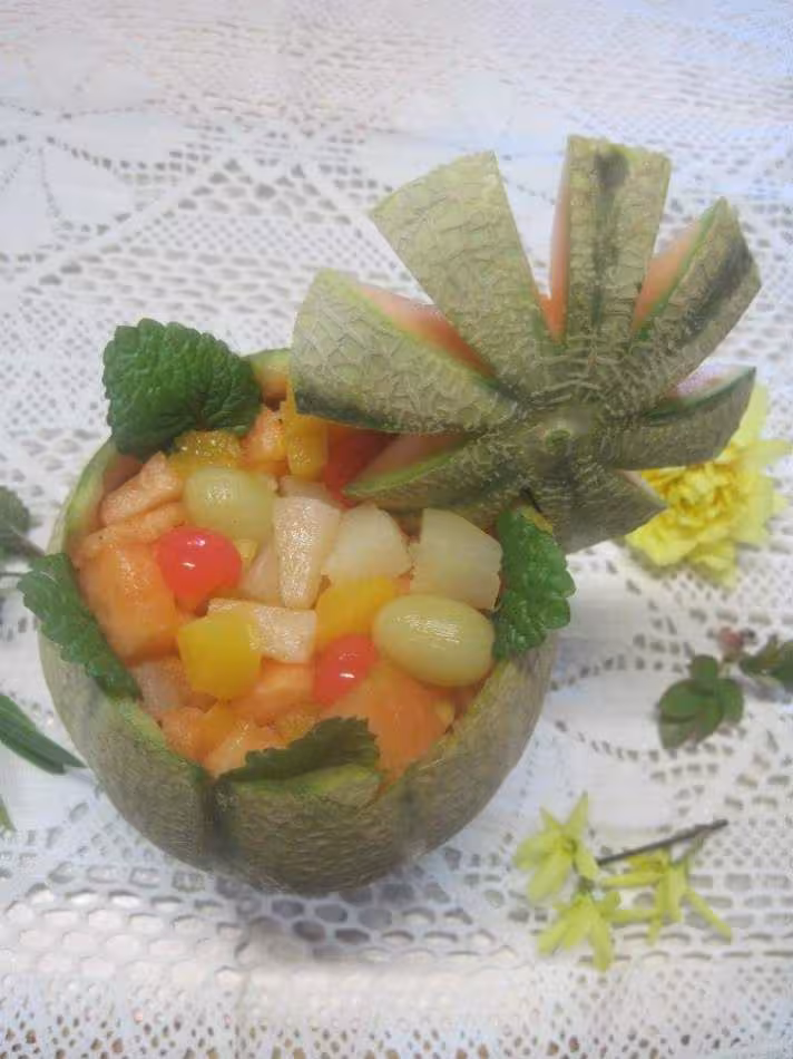 Melon fraicheur garni