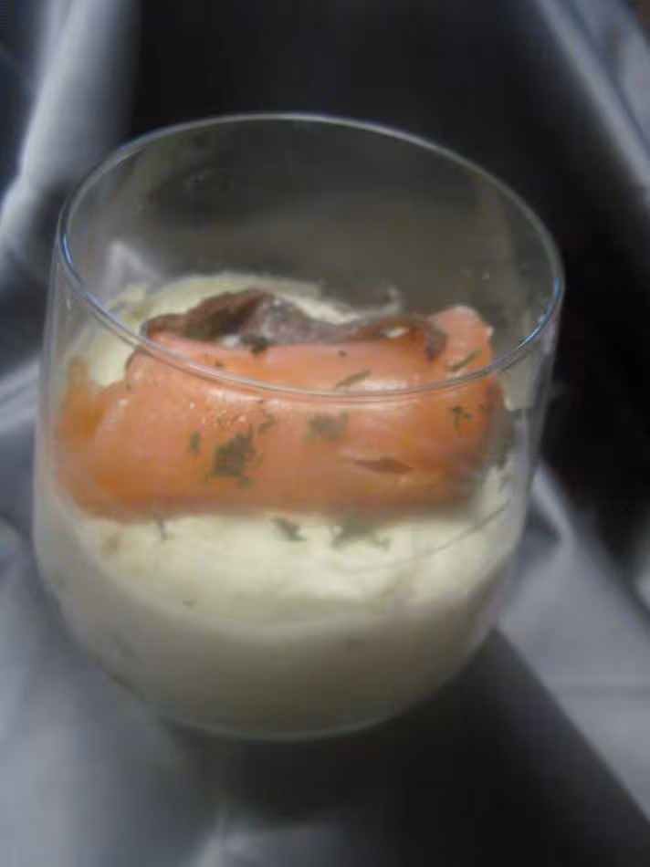 Mousseline de c leri aux filets de truite et anchois